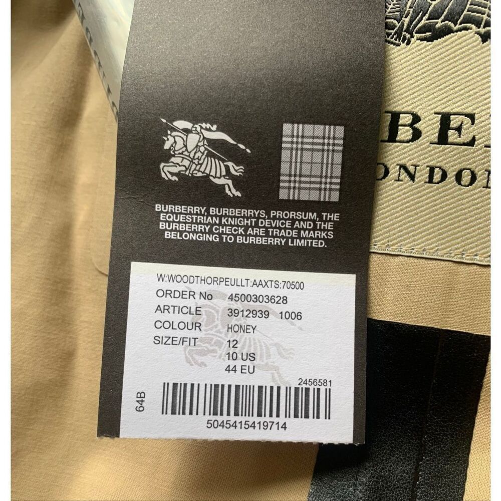 NEW NWT BURBERRY LONDON tan LEATHER COLLAR Trench Coat Jacket sz US 10 - Picture 5 of 15